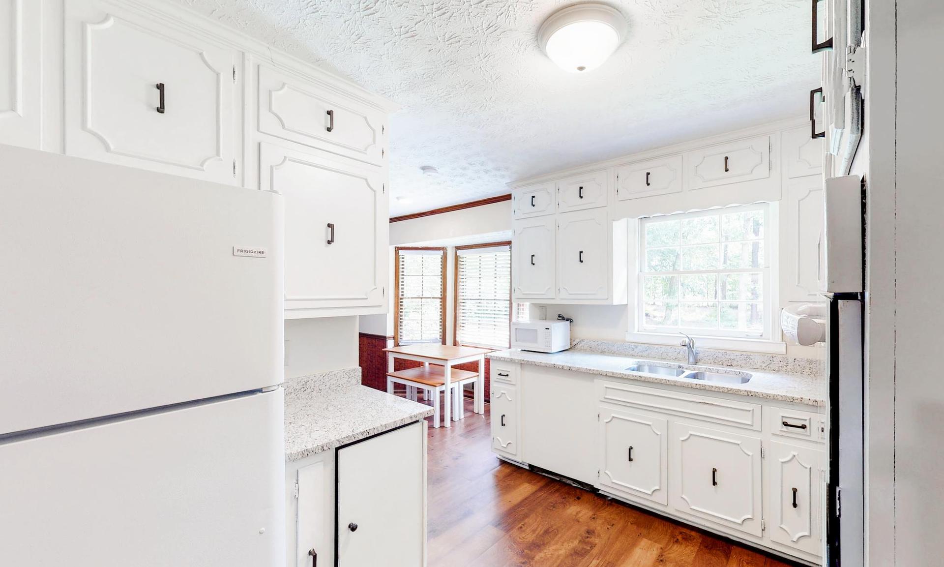 Common spaces including the kitchen