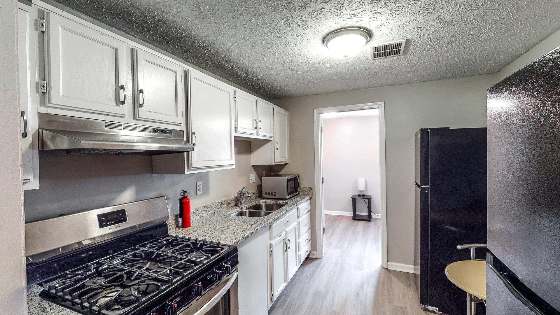 Common spaces including the kitchen
