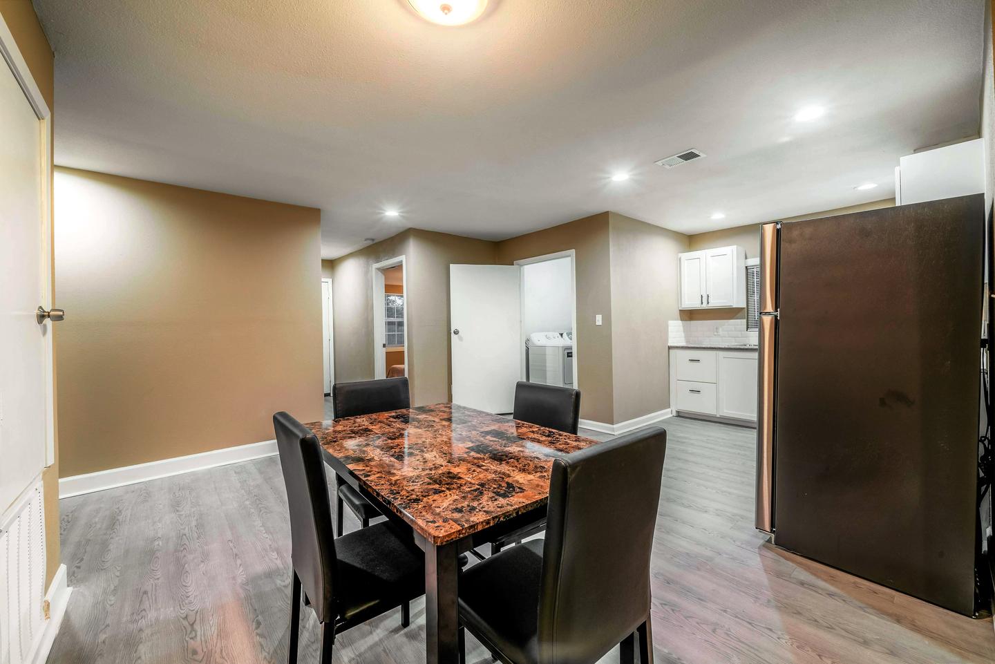 Common spaces including the kitchen