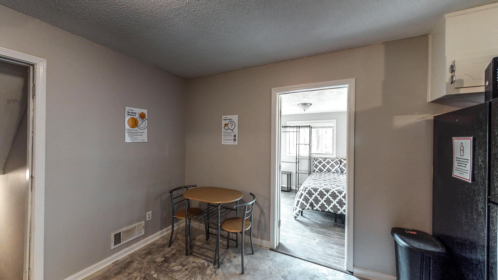 Common spaces including the kitchen