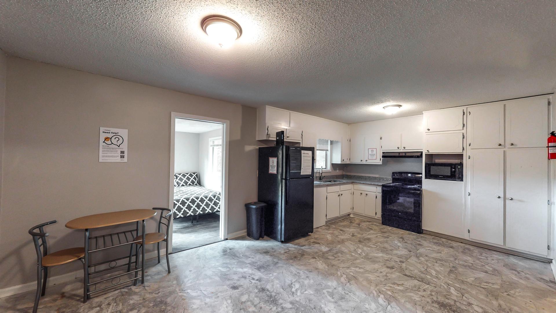 Common spaces including the kitchen