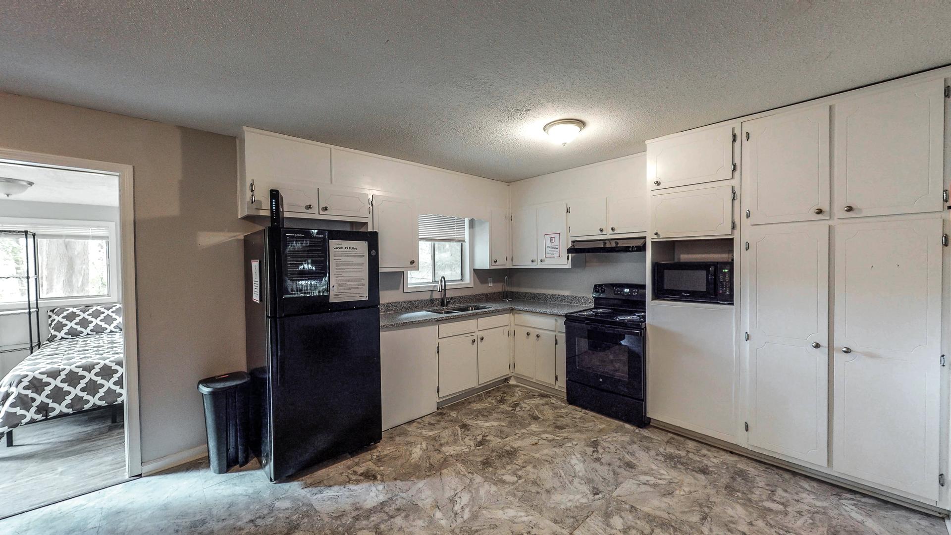 Common spaces including the kitchen