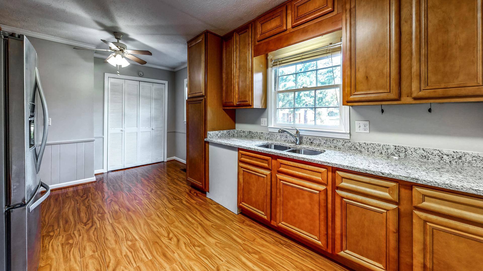Common spaces including the kitchen