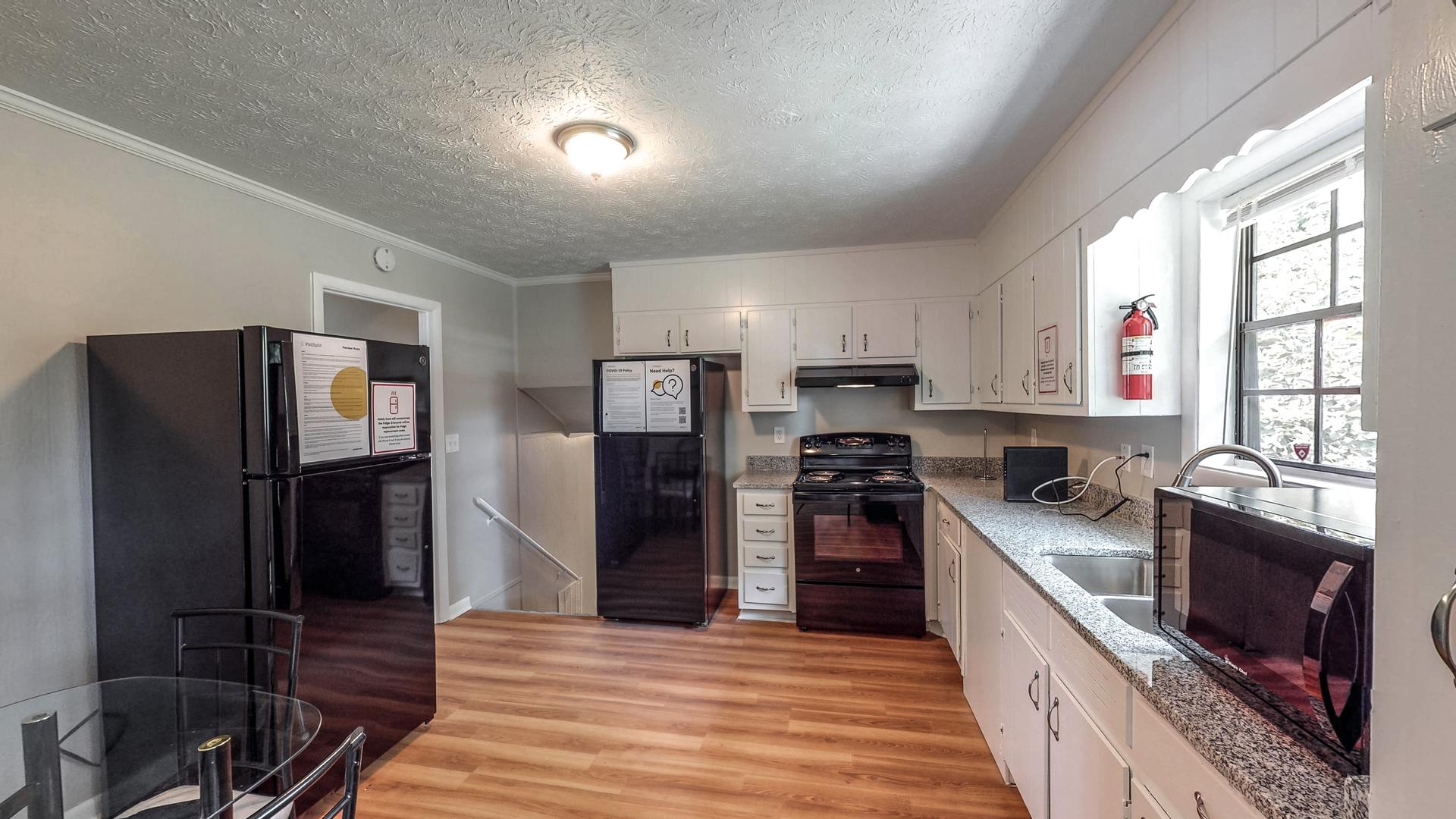 Common spaces including the kitchen