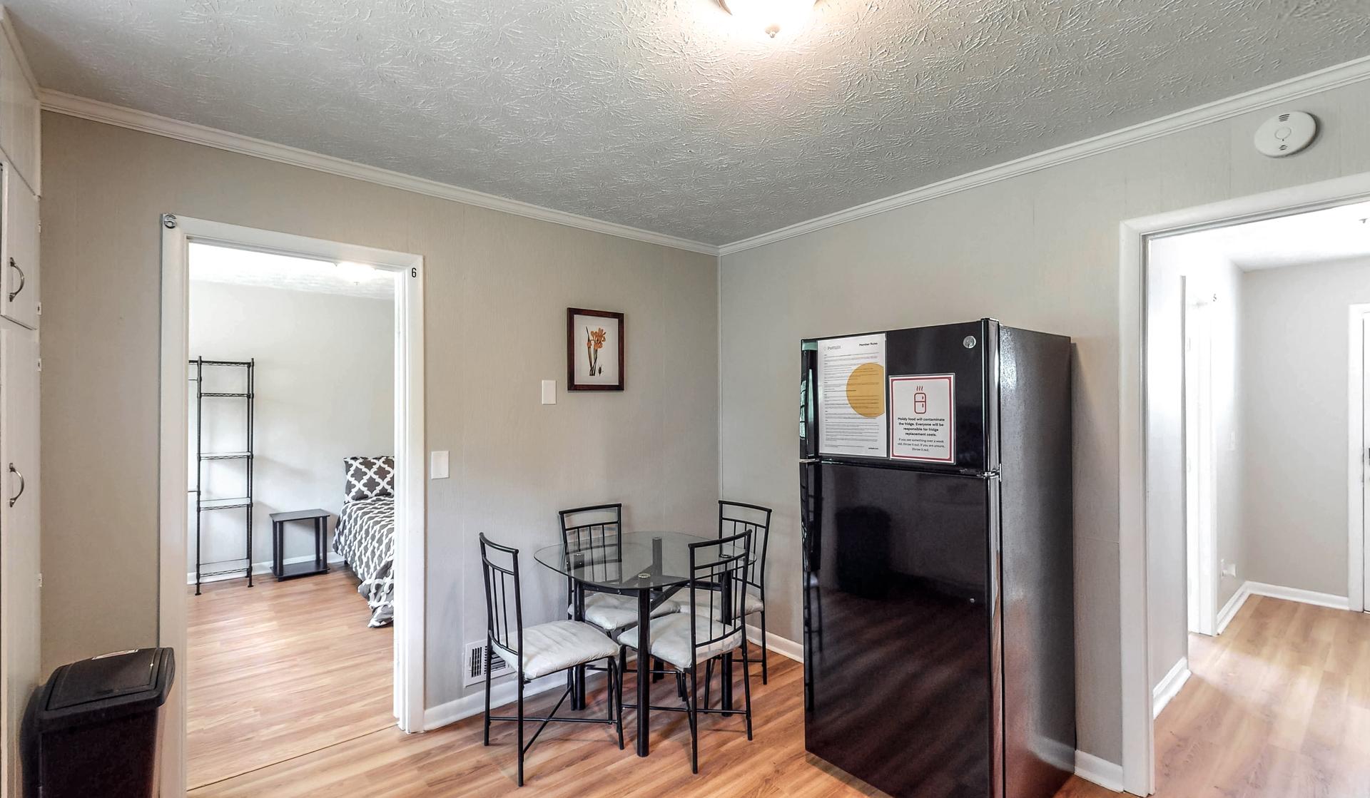 Common spaces including the kitchen