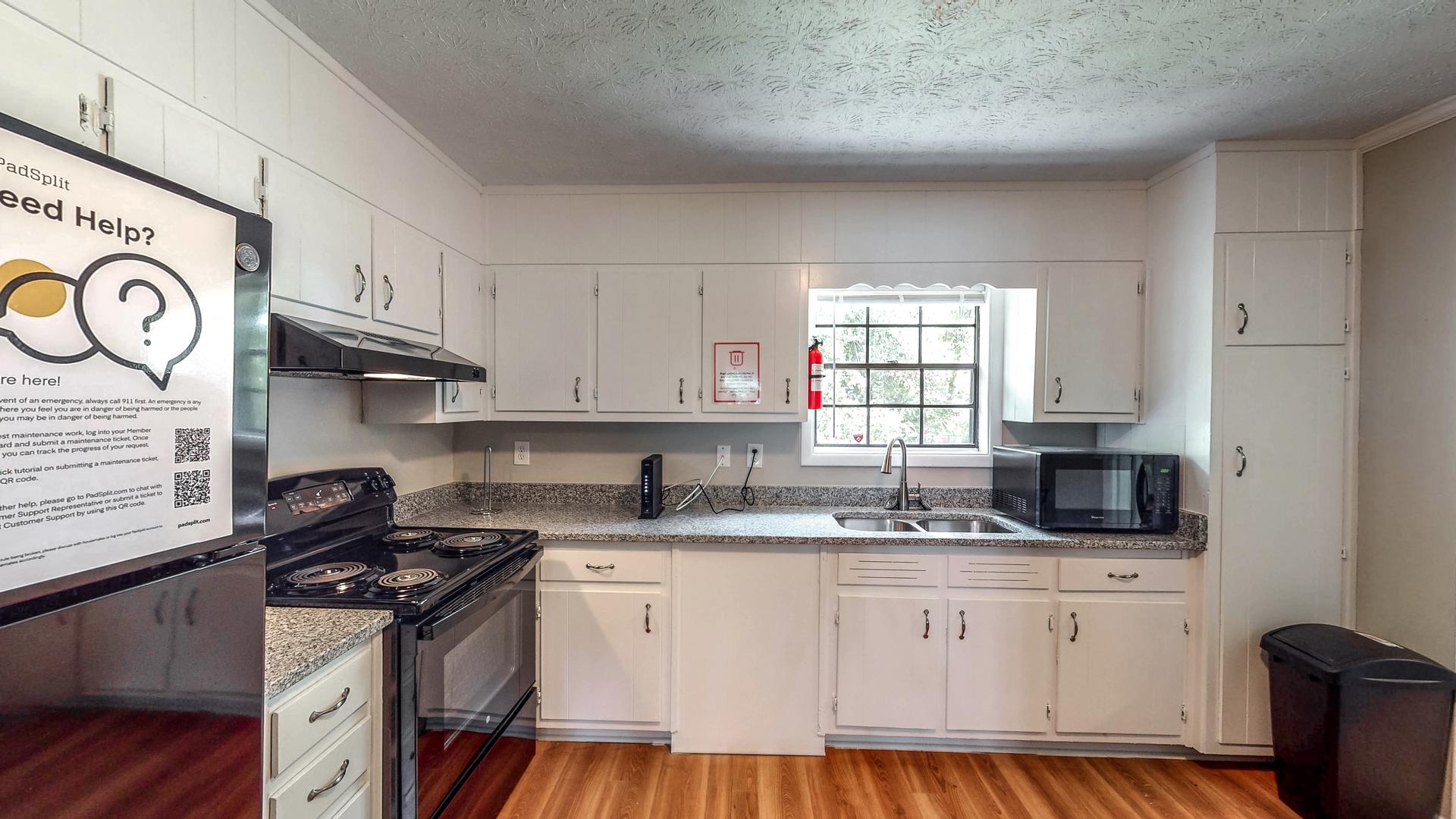 Common spaces including the kitchen