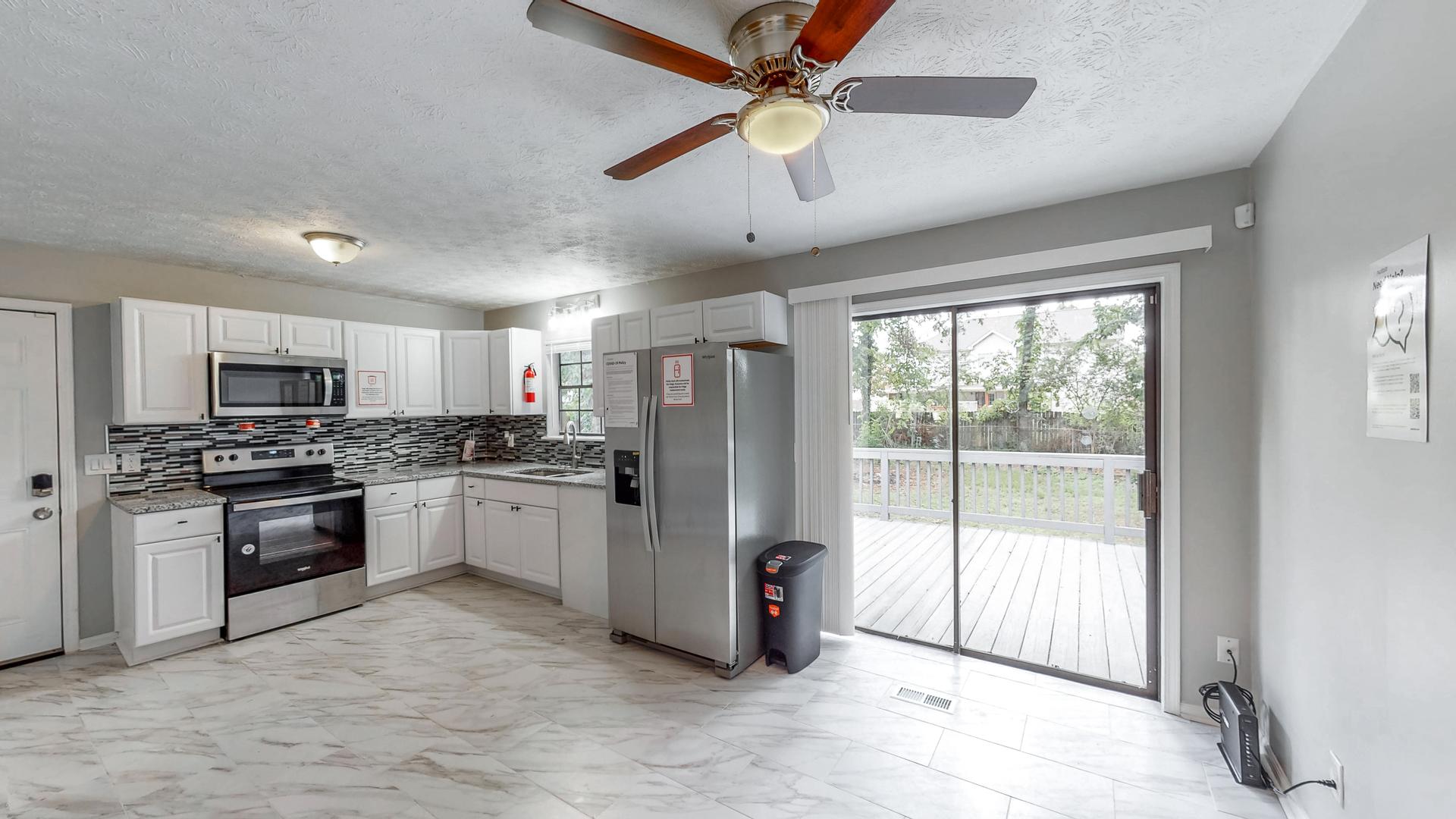 Common spaces including the kitchen