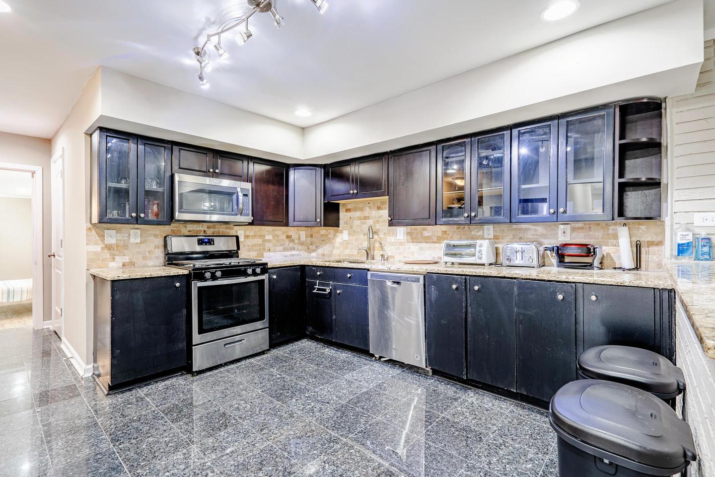 Common spaces including the kitchen