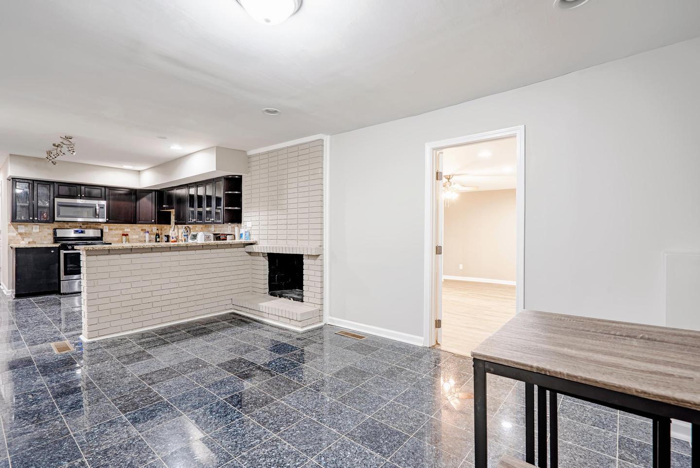 Common spaces including the kitchen