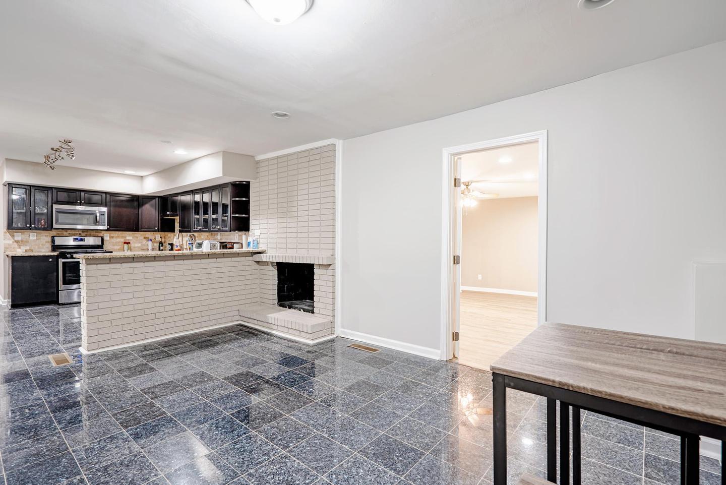 Common spaces including the kitchen