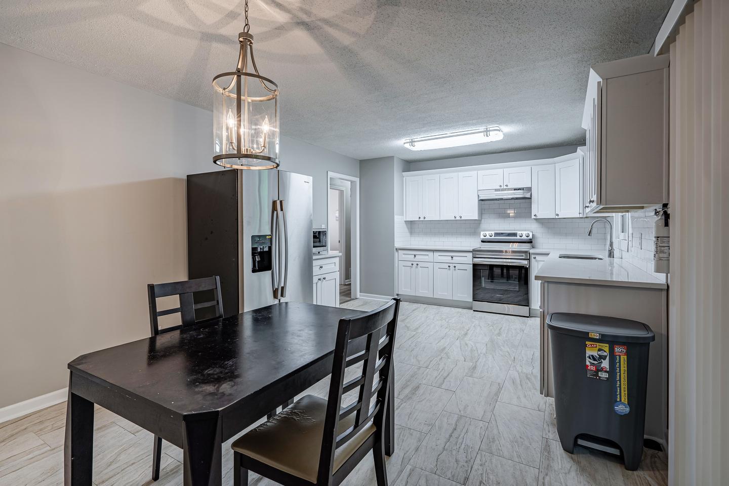 Common spaces including the kitchen