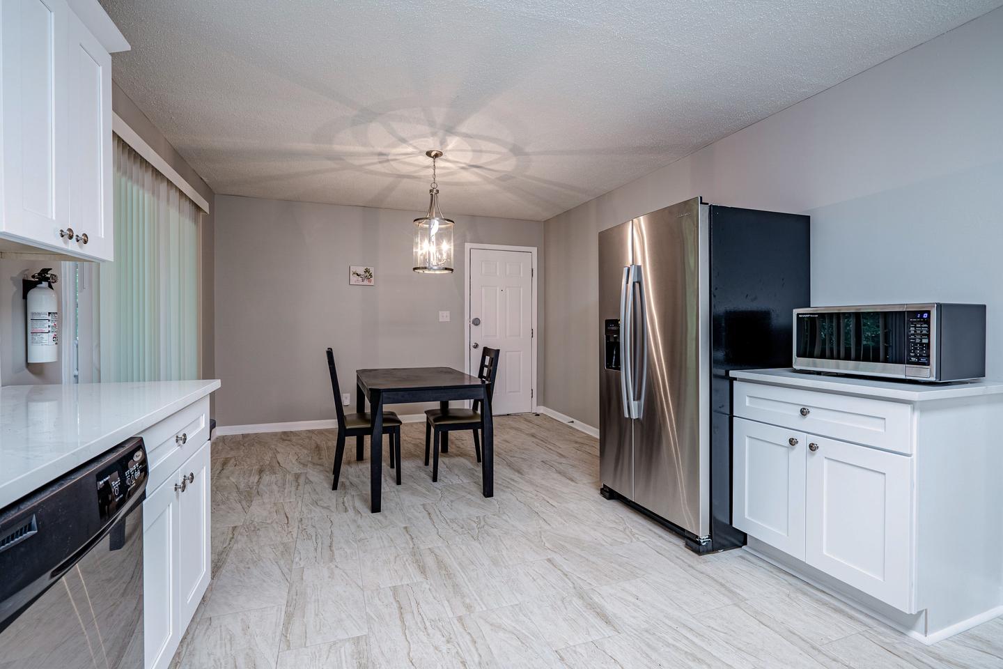 Common spaces including the kitchen