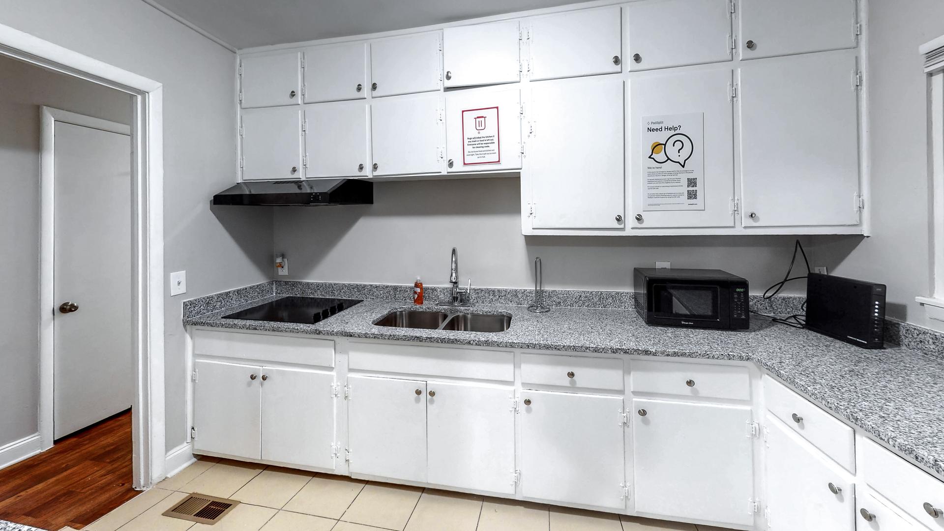 Common spaces including the kitchen