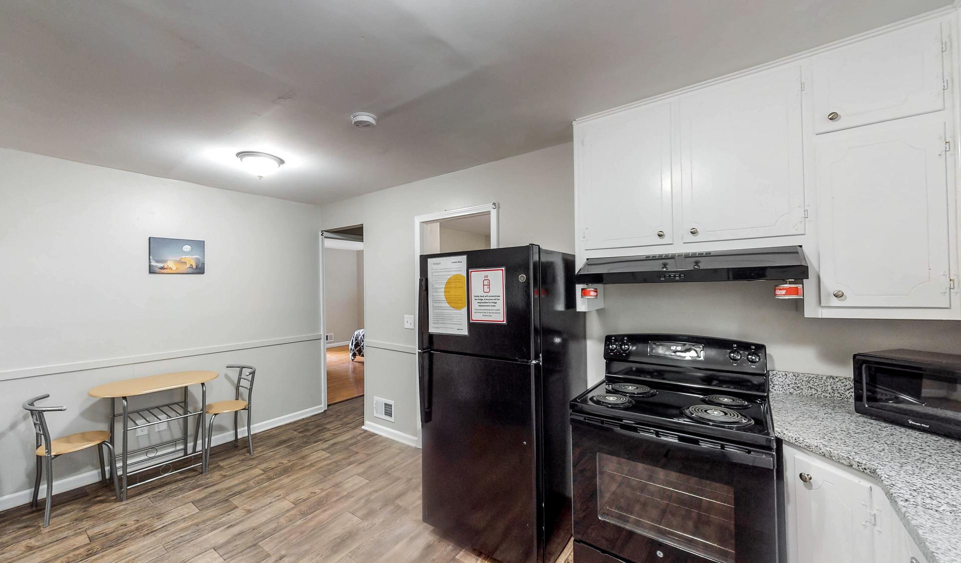 Common spaces including the kitchen
