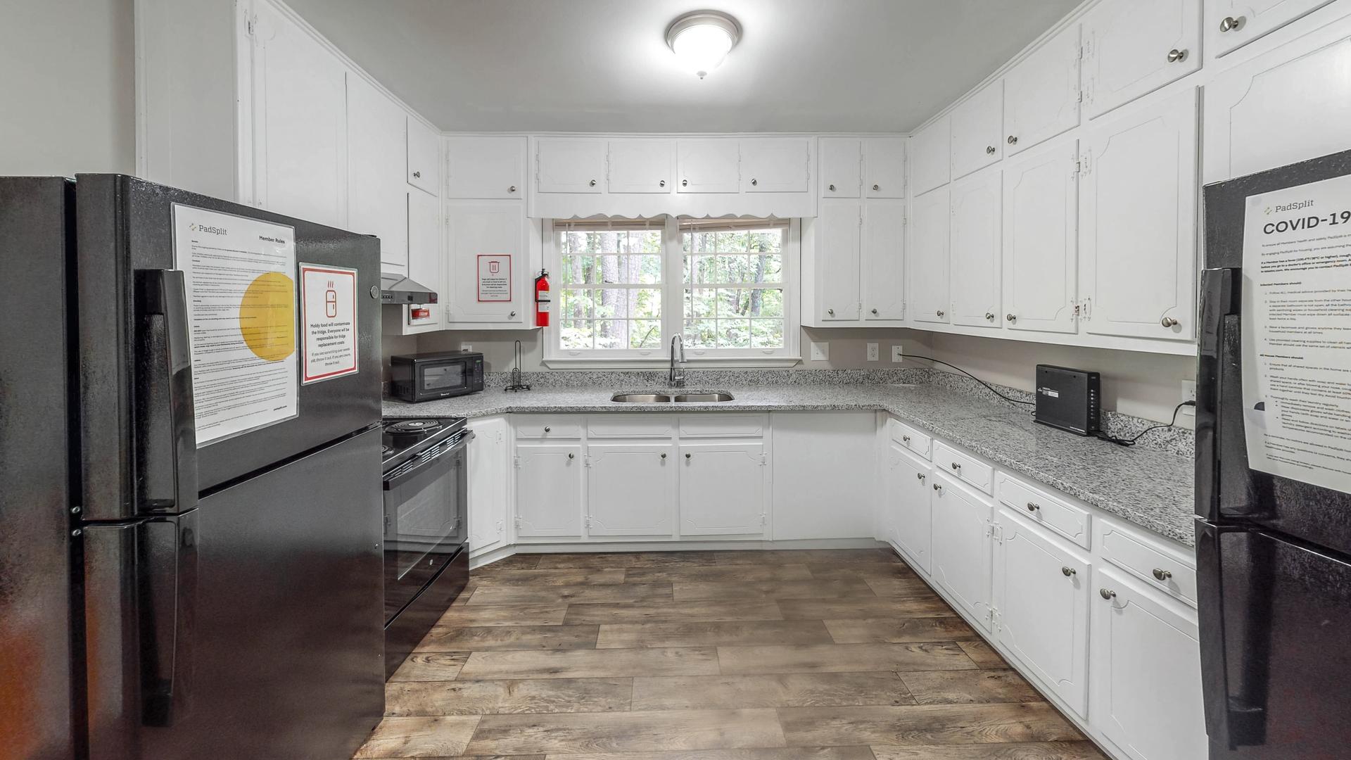 Common spaces including the kitchen