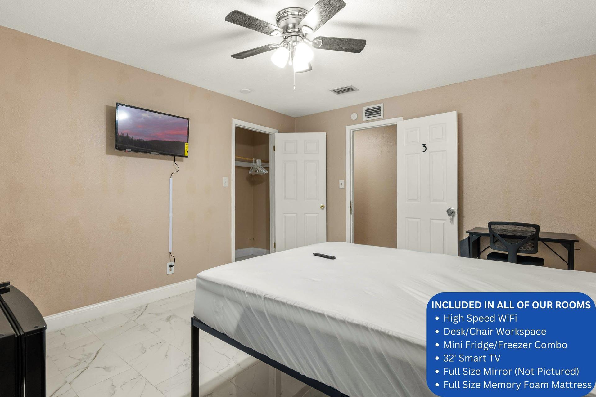 bedroom, detected:ceiling fan, window blind