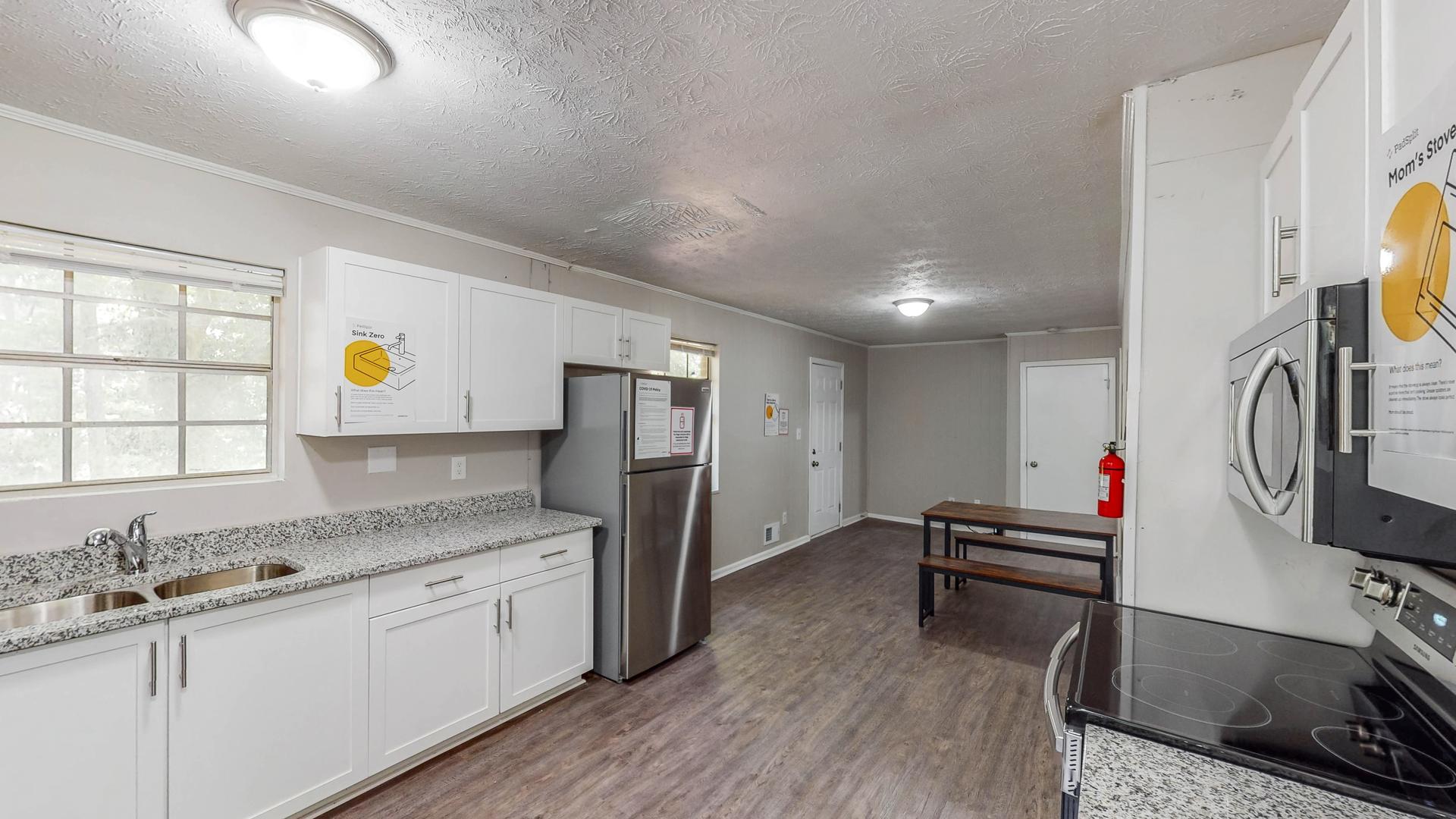 Common spaces including the kitchen