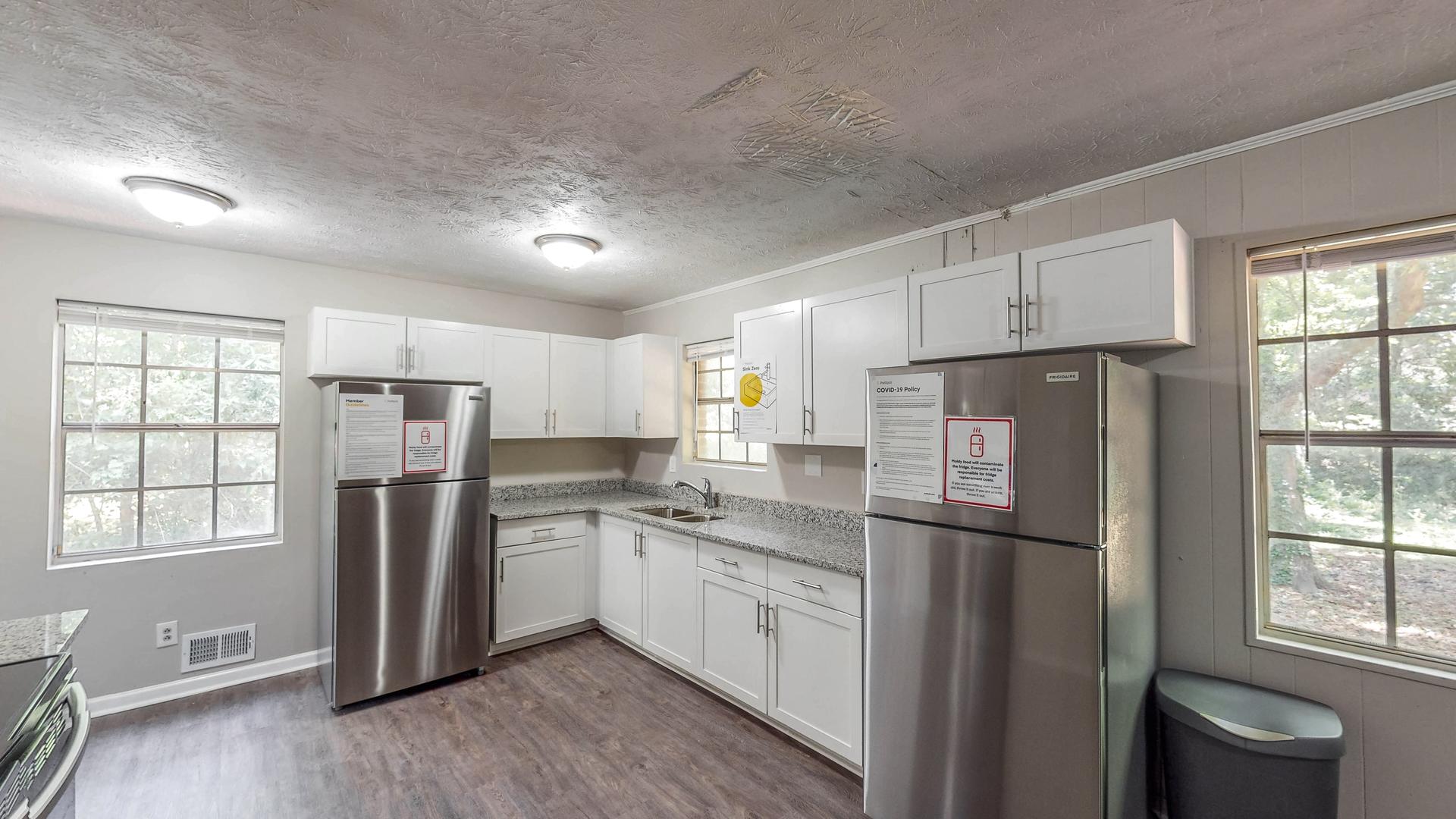Common spaces including the kitchen