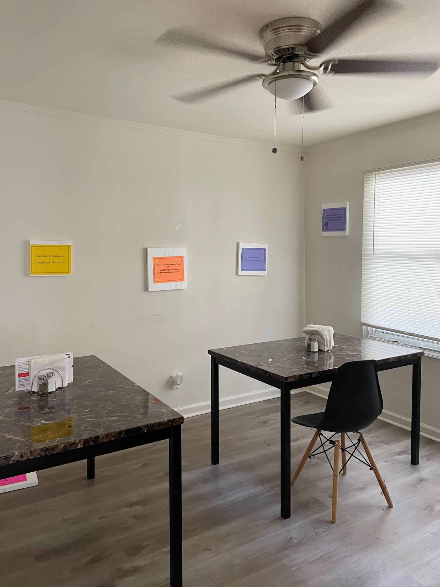 Common spaces including the kitchen