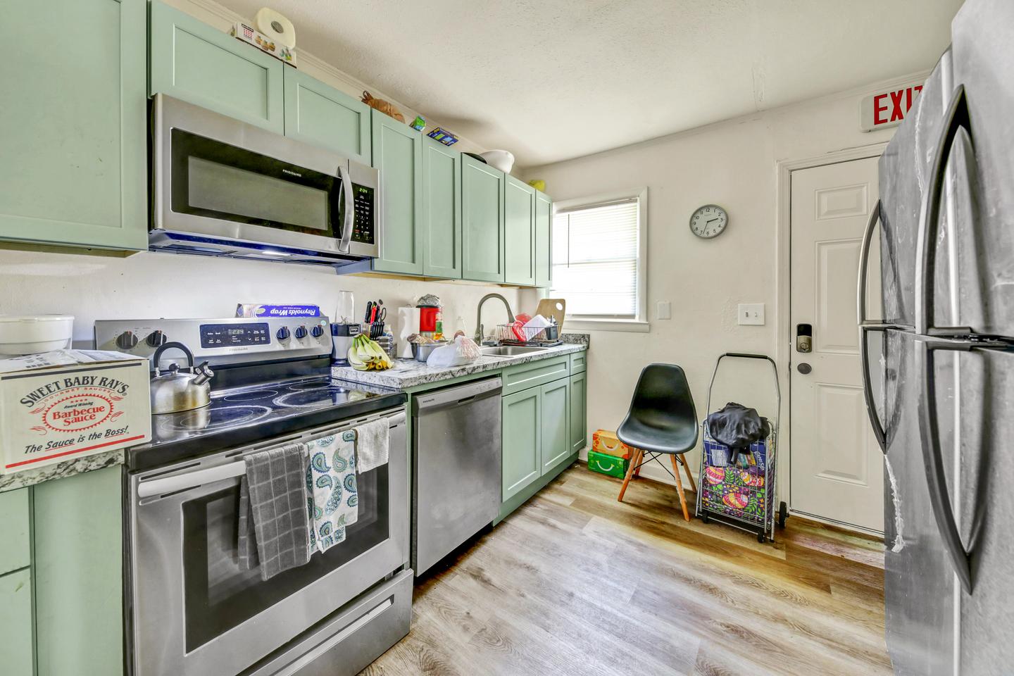 Common spaces including the kitchen