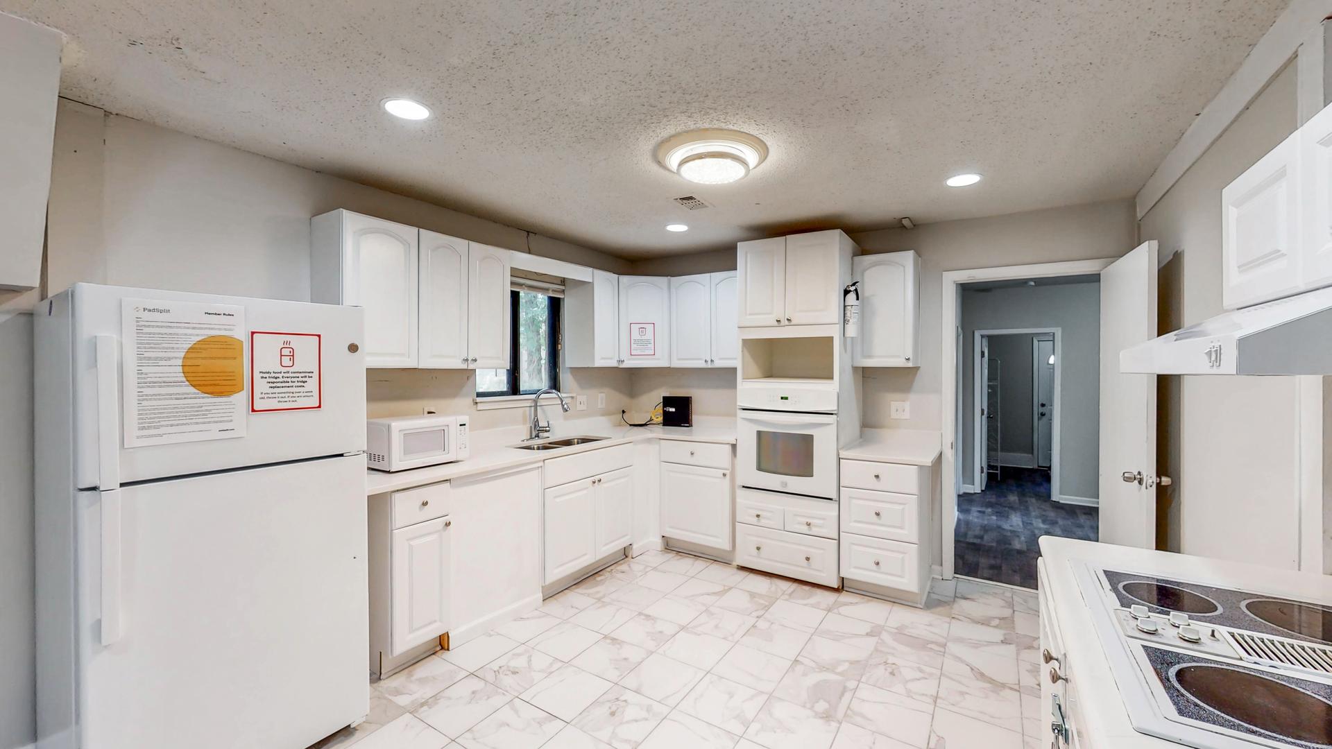 Common spaces including the kitchen