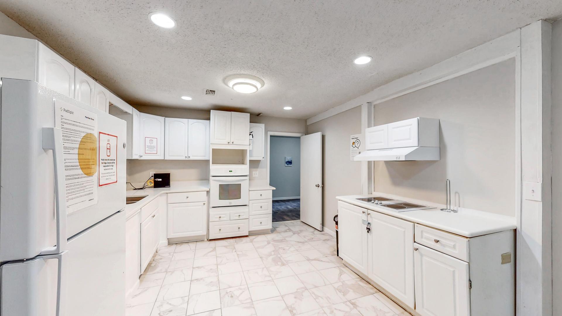 Common spaces including the kitchen