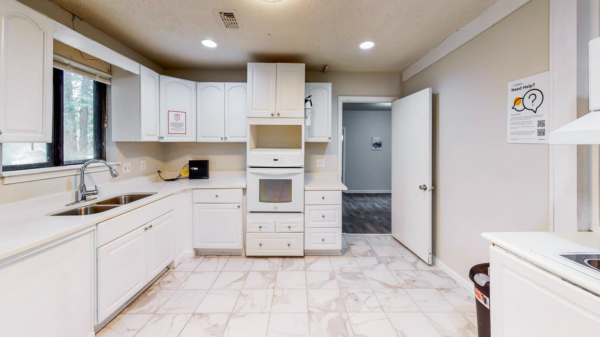 Common spaces including the kitchen