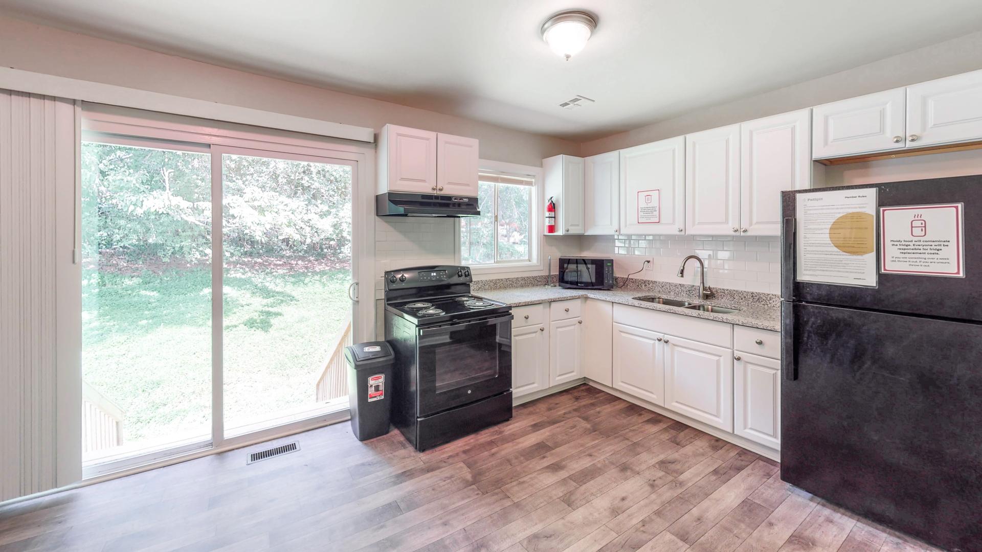 Common spaces including the kitchen