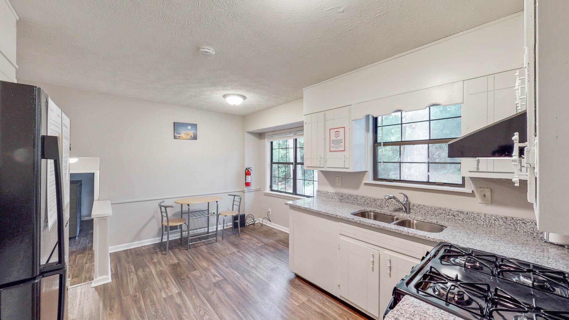 Common spaces including the kitchen
