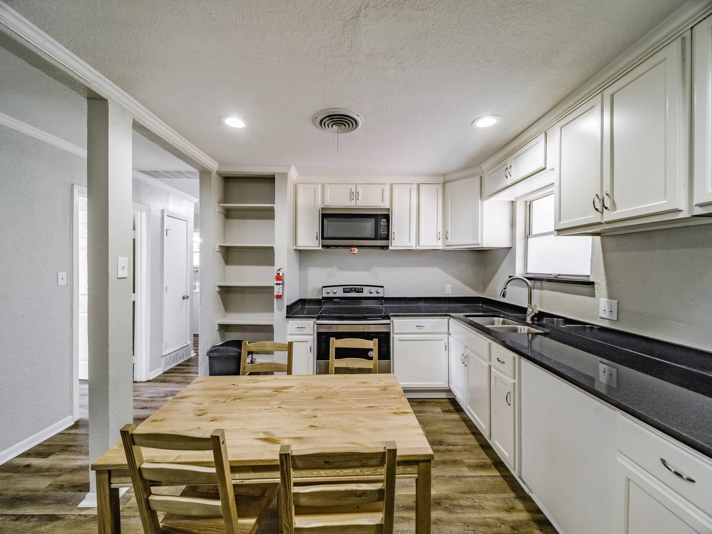 Common spaces including the kitchen