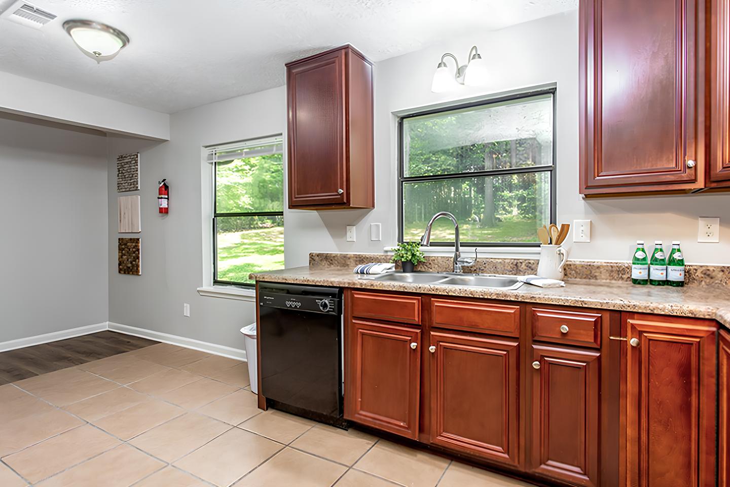 Common spaces including the kitchen