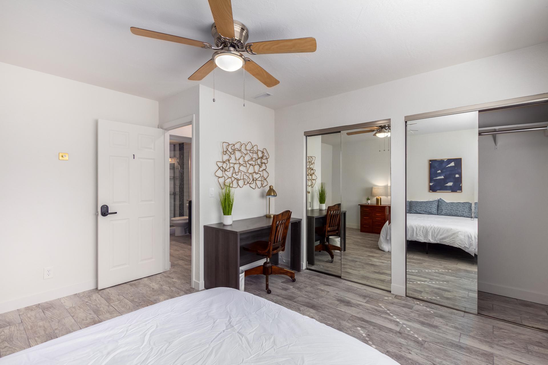 Room1- large room with huge closet and mirror door