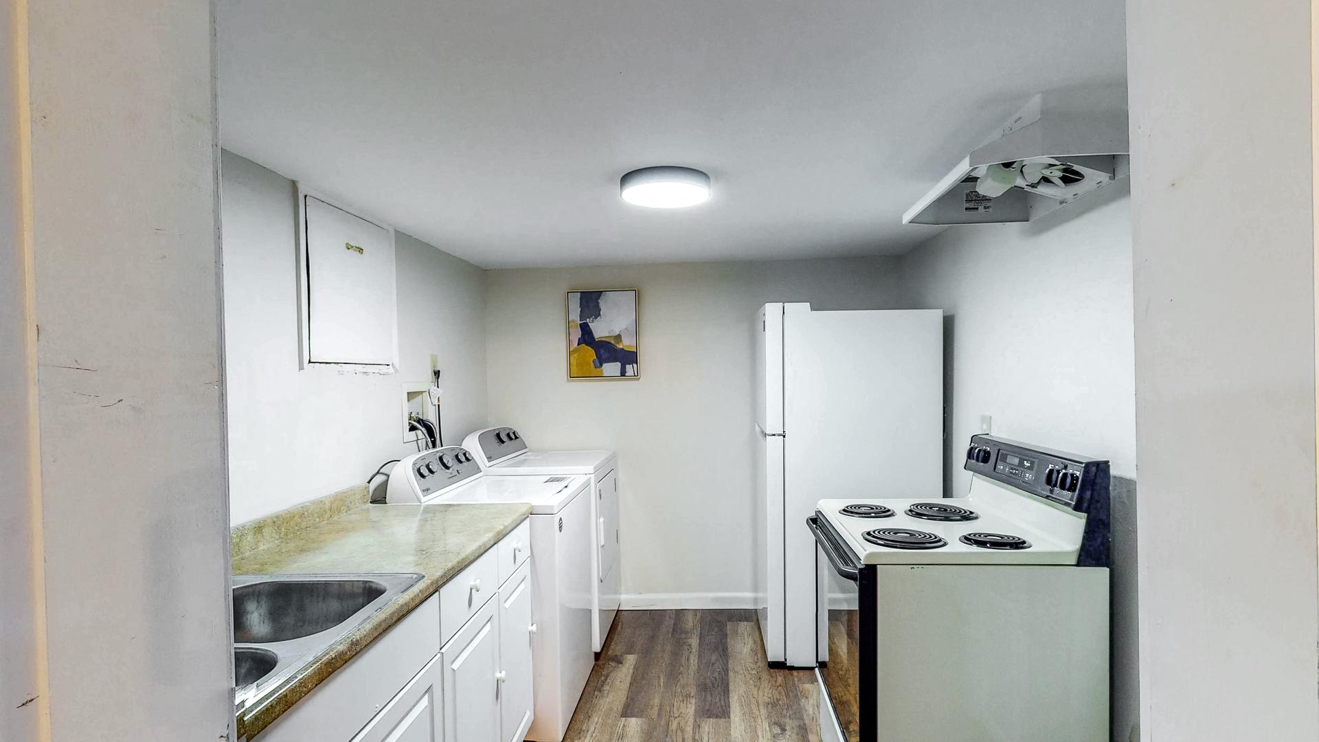 Common spaces including the kitchen