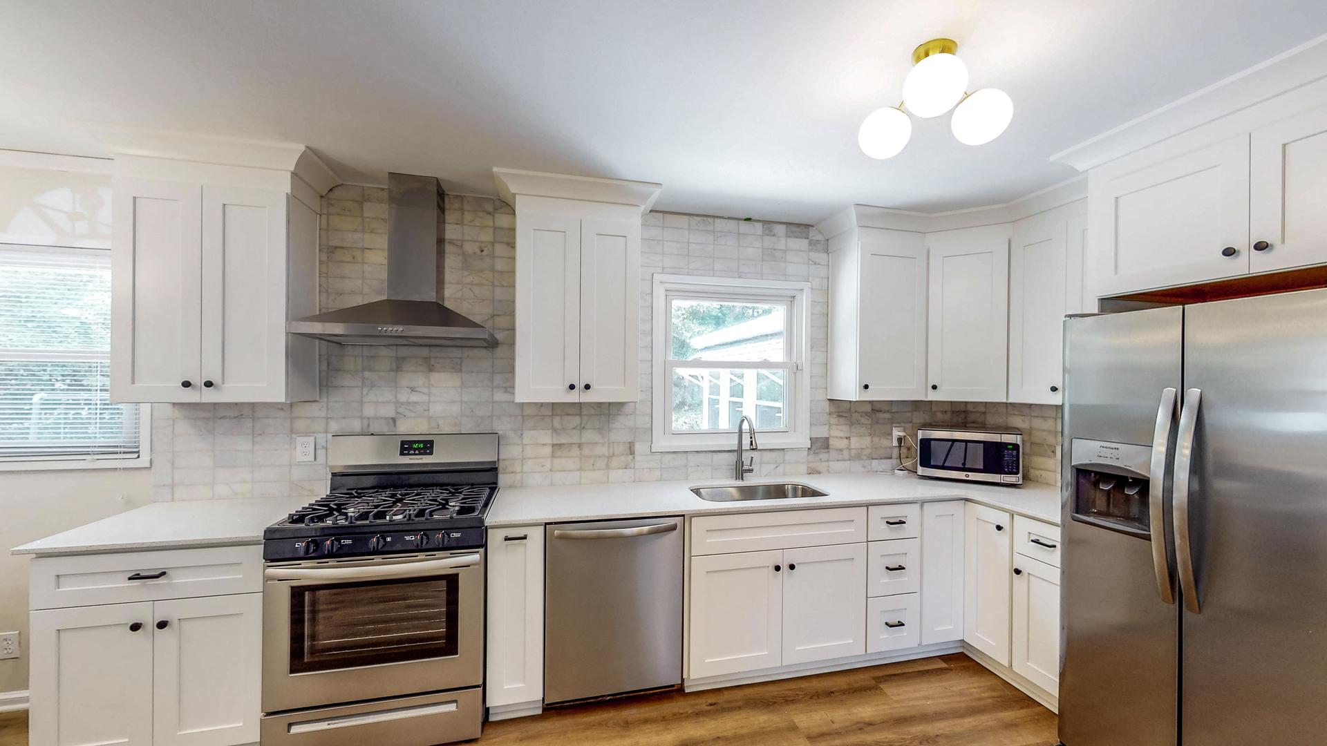 Common spaces including the kitchen