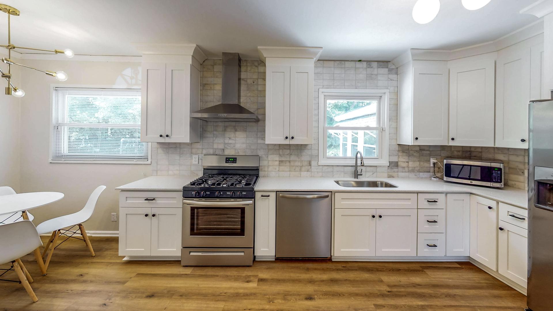 Common spaces including the kitchen
