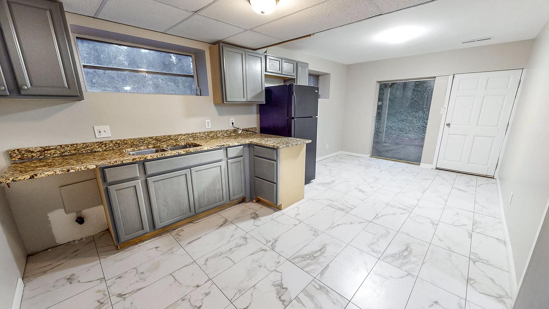 Common spaces including the kitchen