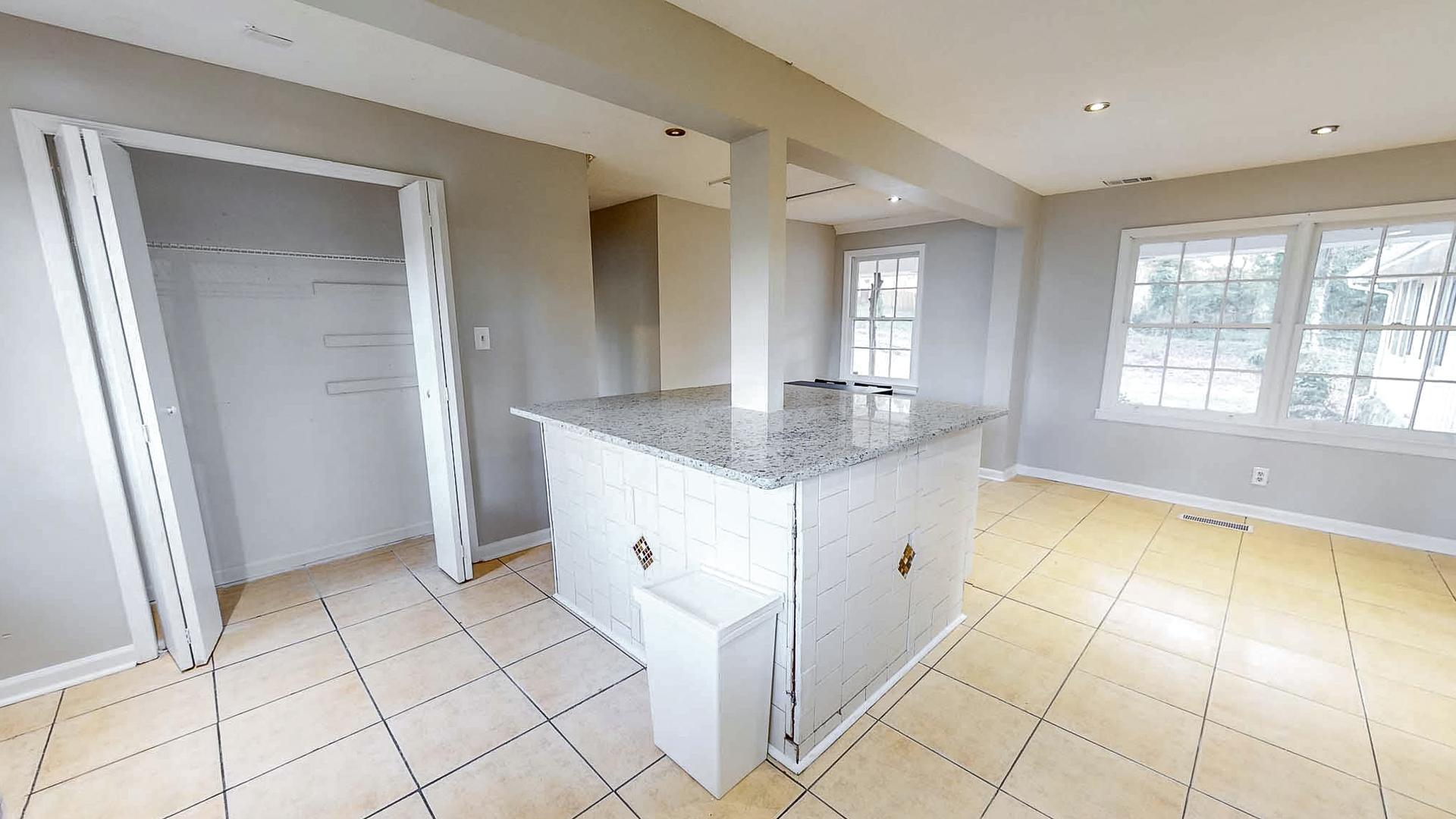 Common spaces including the kitchen