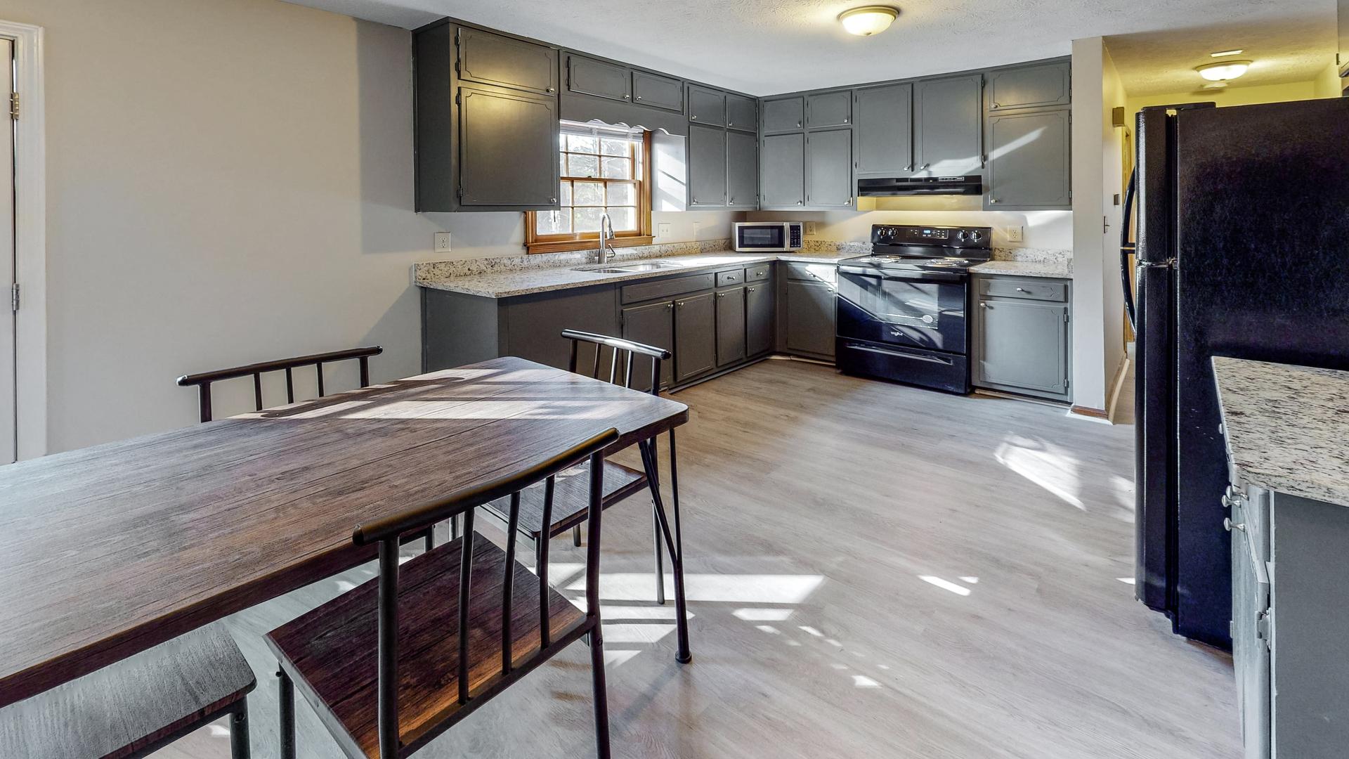 Common spaces including the kitchen
