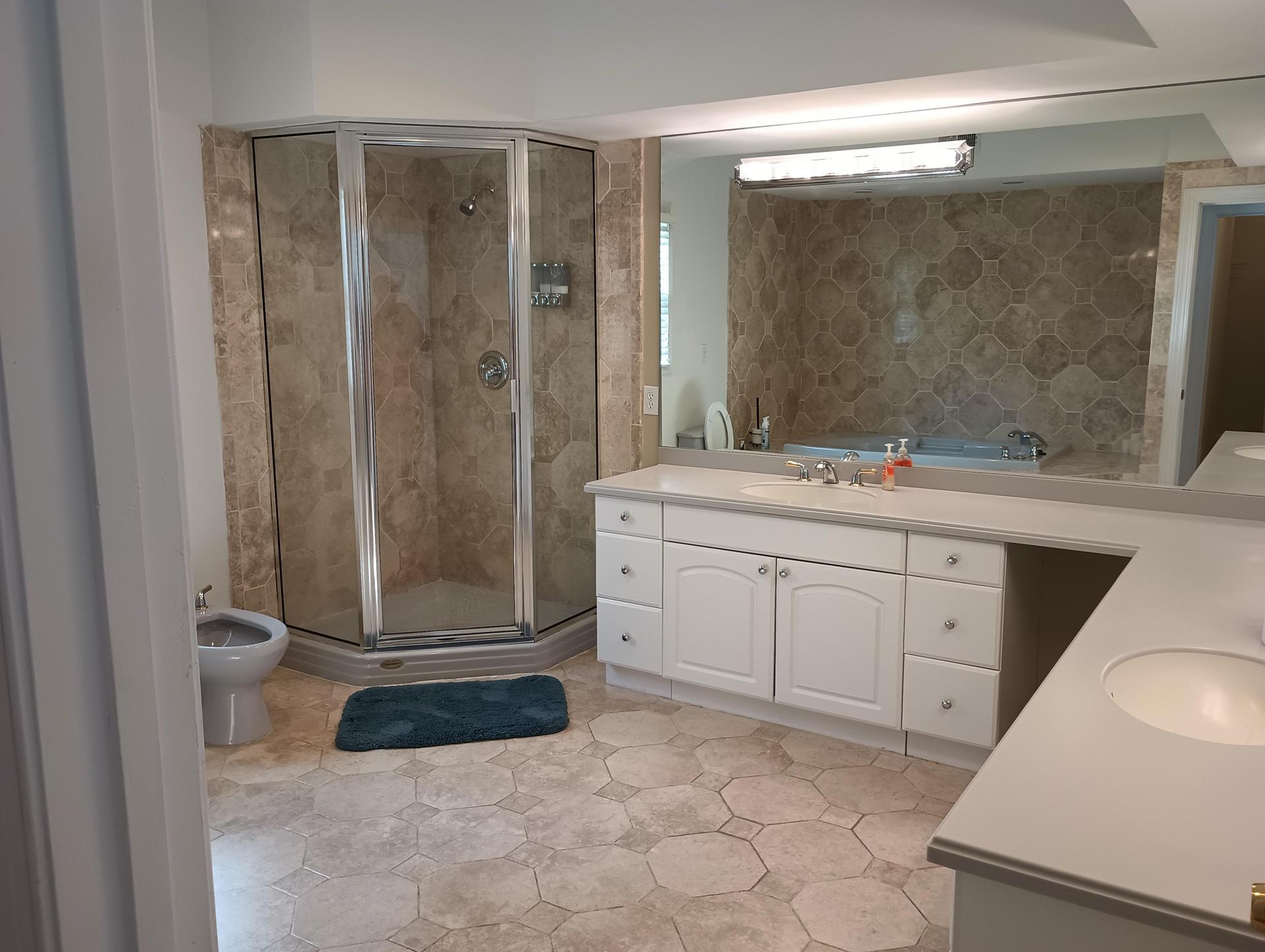 Huge bathroom counter space