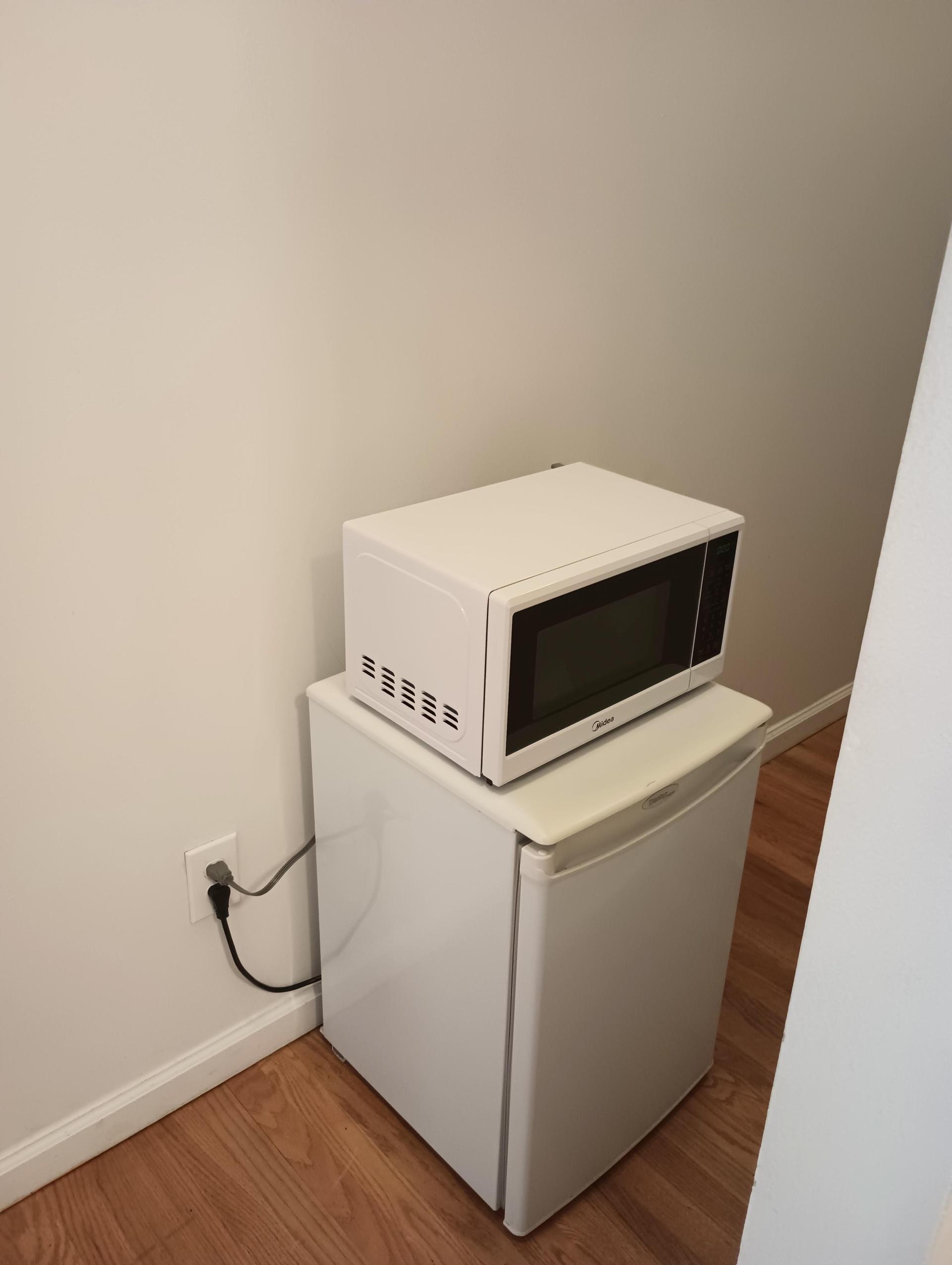 Personal mini fridge and microwave