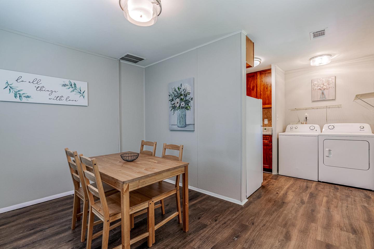 Common spaces including the kitchen