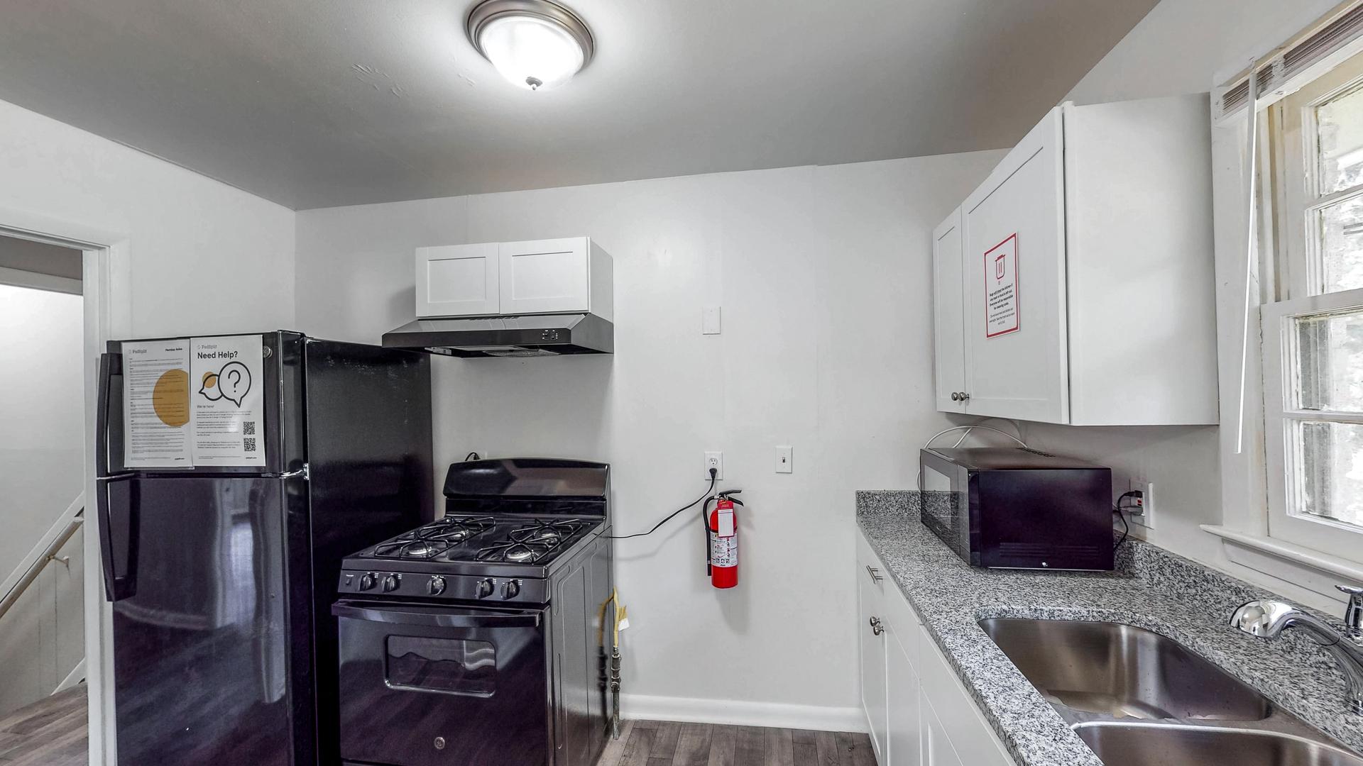 Common spaces including the kitchen