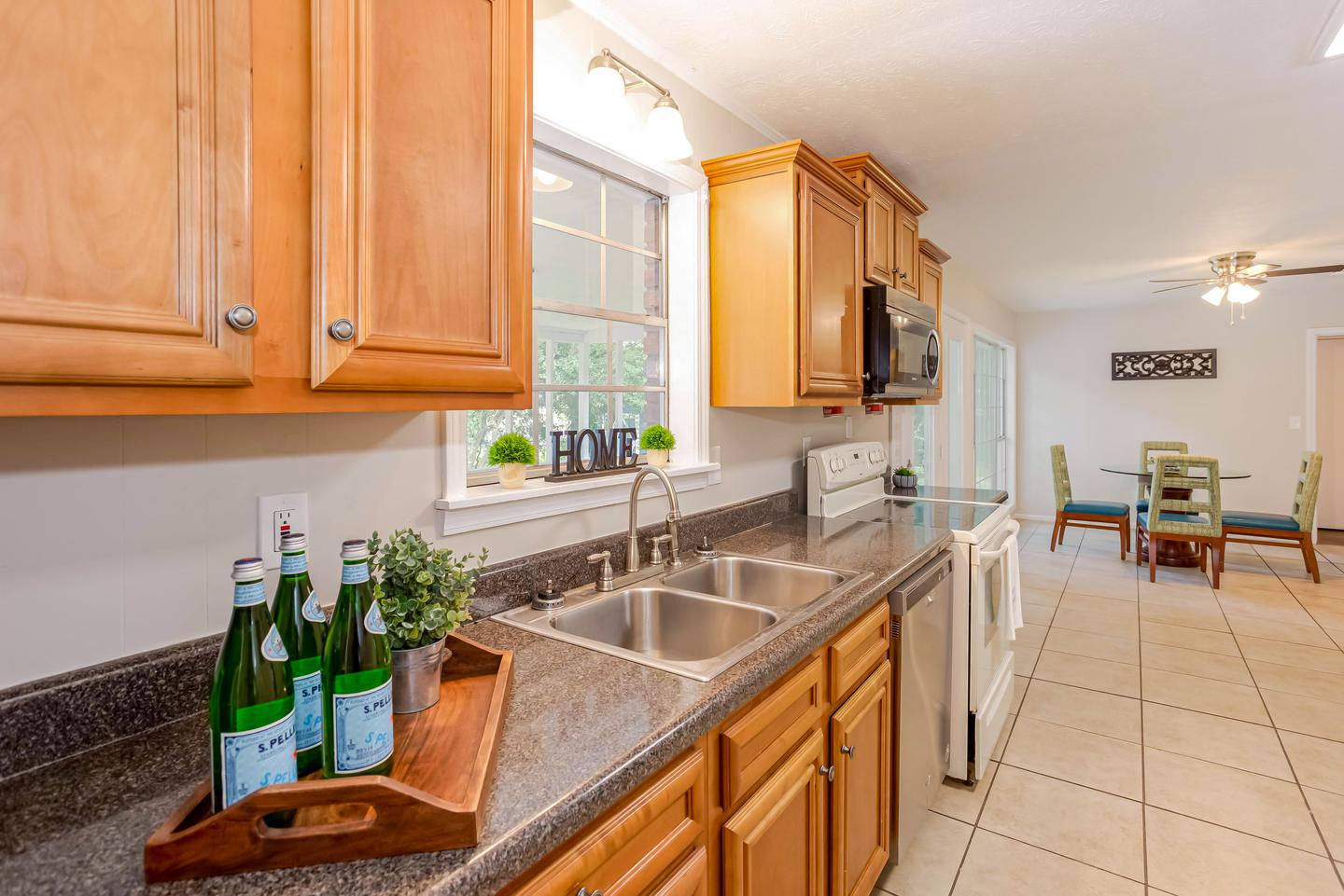 Common spaces including the kitchen