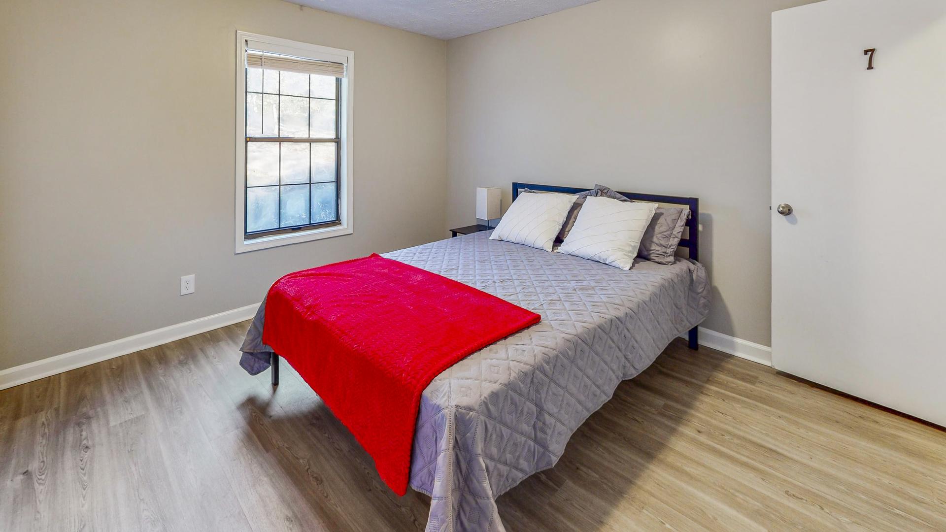 bedroom, detected: bed, window blind