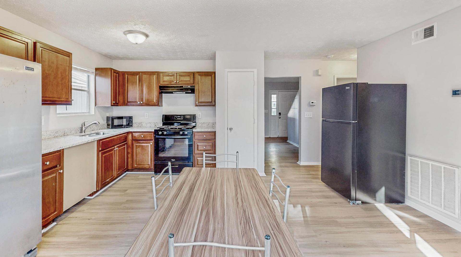 Common spaces including the kitchen