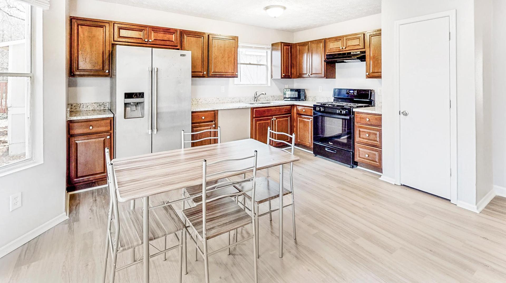Common spaces including the kitchen