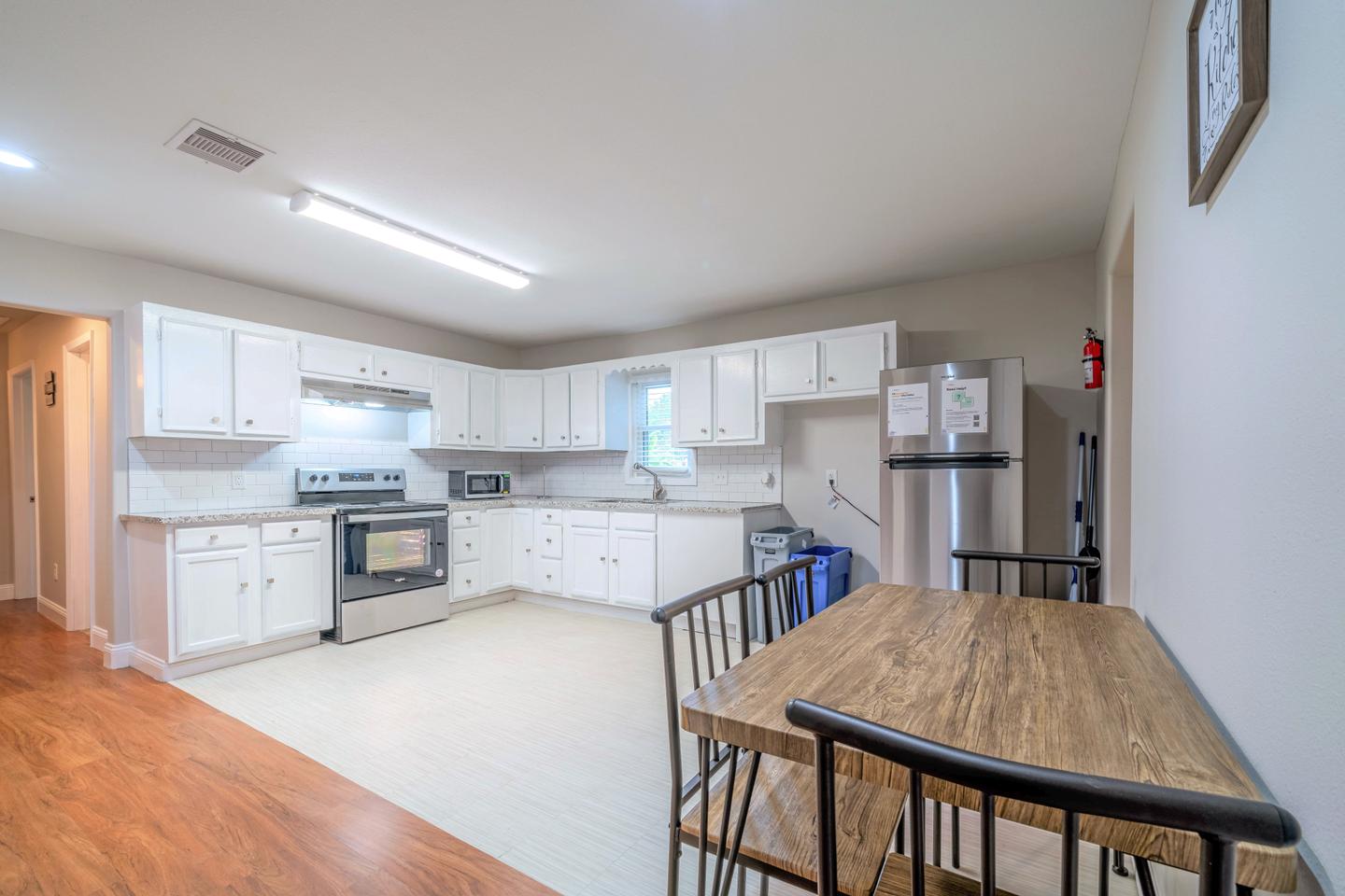 Common spaces including the kitchen