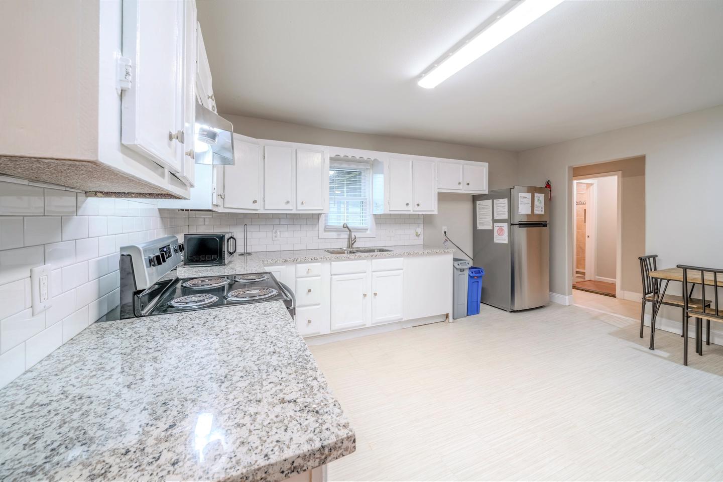 Common spaces including the kitchen