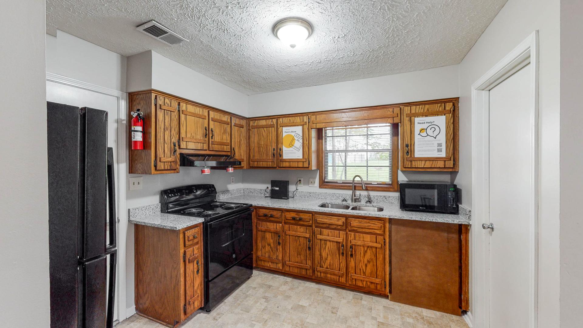 Common spaces including the kitchen