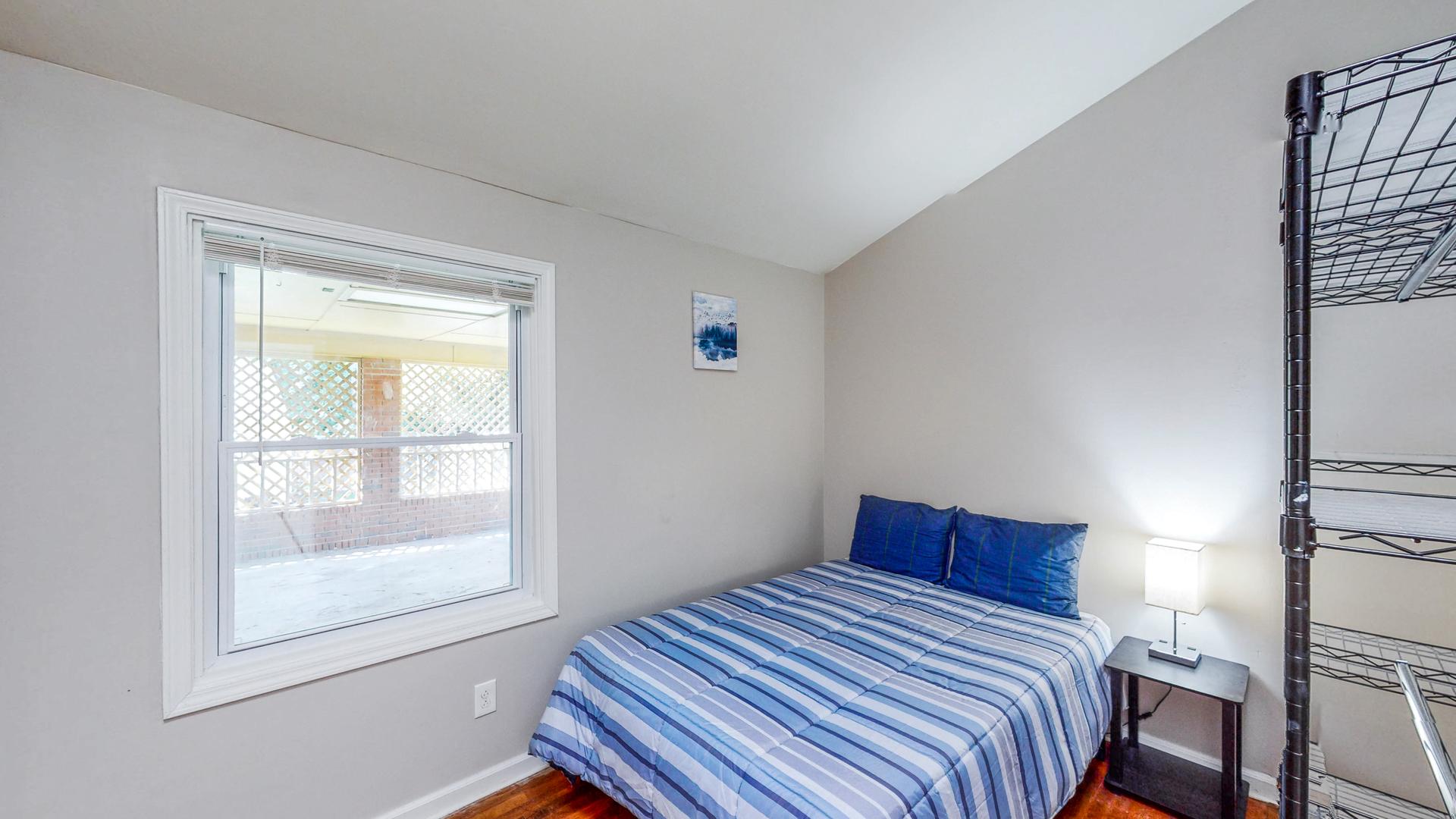 bedroom, detected: bed, window blind